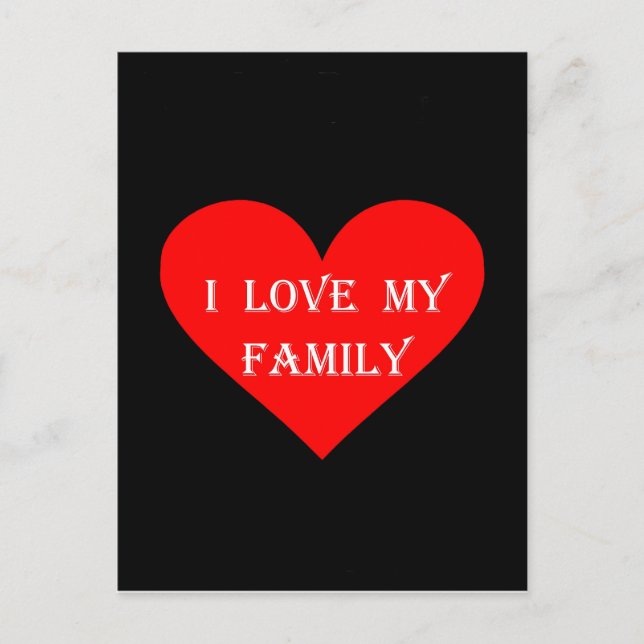 Postal Corazón que amo a mi familia (Anverso)