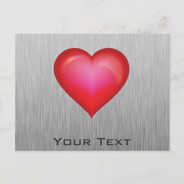 Postal Corazón Rojo; aspecto metalizado (Anverso)