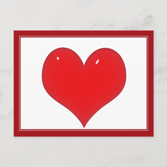 Postal Corazón Rojo brillante (Anverso)
