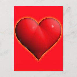 Postal Corazón rojo brillante 3D