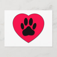 Corazón Rojo Con Papas De Perro Impresión