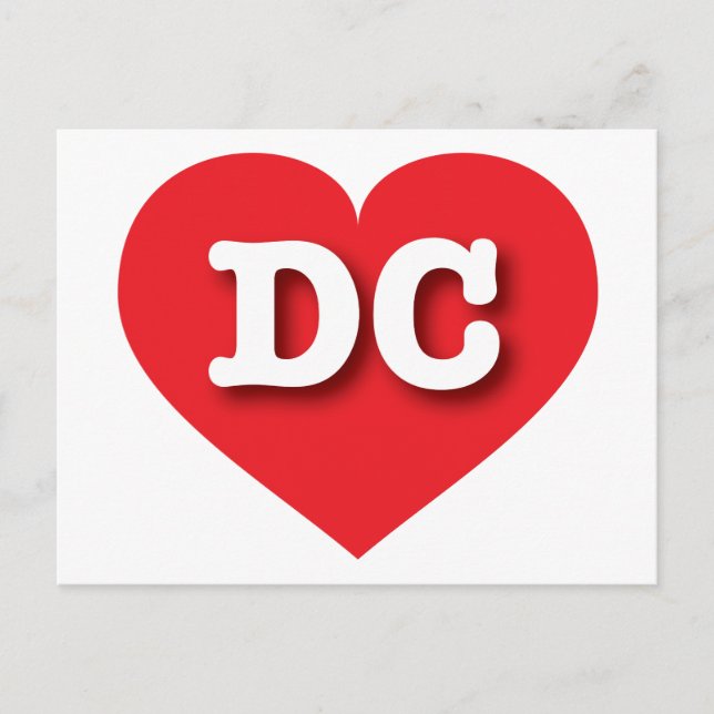 Postal Corazón Rojo DC - Amo DC (Anverso)