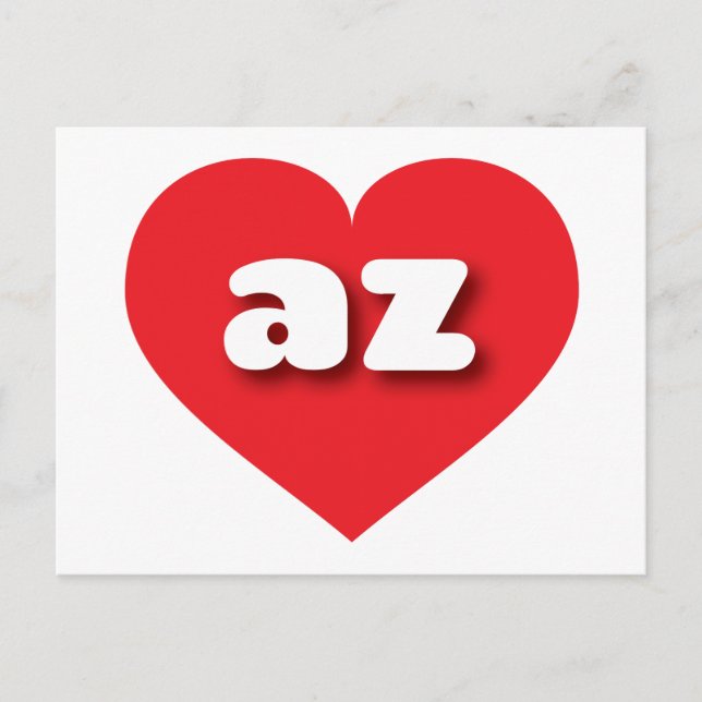Postal Corazón rojo de Arizona - Amo az (Anverso)