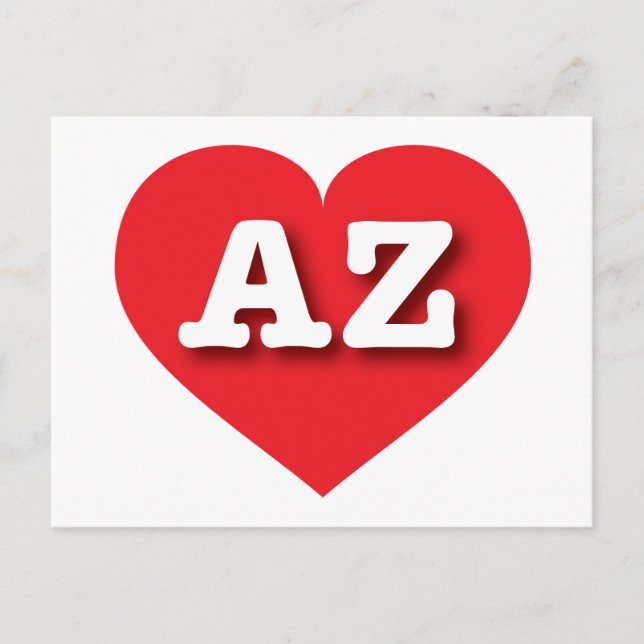 Postal Corazón Rojo de Arizona - Amo AZ (Anverso)