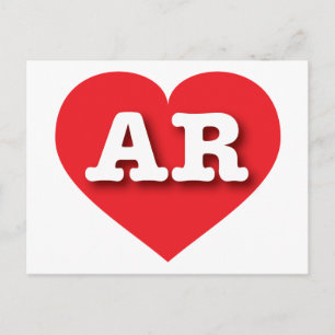 Postal Corazón Rojo de Arkansas - Amo AR