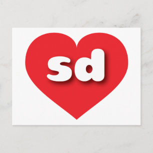 Postal Corazón rojo de Dakota del Sur - Amo Sd