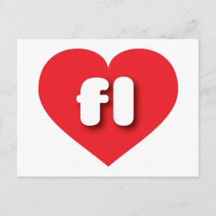 Postal Corazón rojo de Florida - Amo a Fl