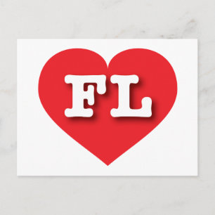 Postal Corazón Rojo de Florida - Amo FL