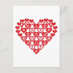 Postal CORAZÓN rojo de los corazones