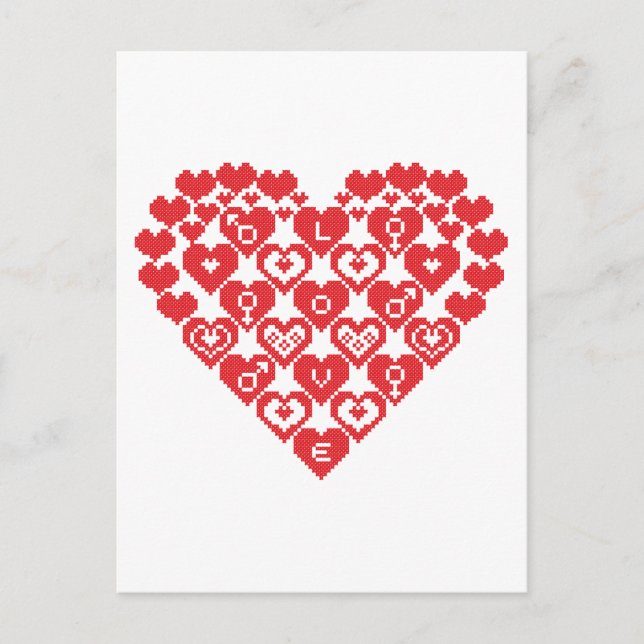 Postal CORAZÓN rojo de los corazones (Anverso)