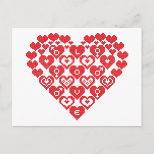 Postal CORAZÓN rojo de los corazones