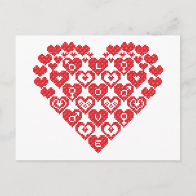 Postal CORAZÓN rojo de los corazones (Anverso)