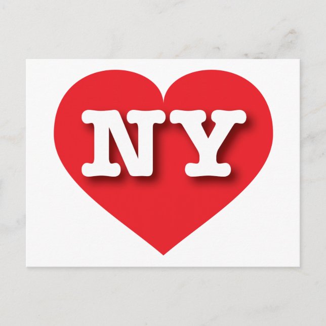 Postal Corazón Rojo de Nueva York - Amo a NY (Anverso)