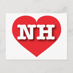 Postal Corazón Rojo de Nuevo Hampshire - Amo NH
