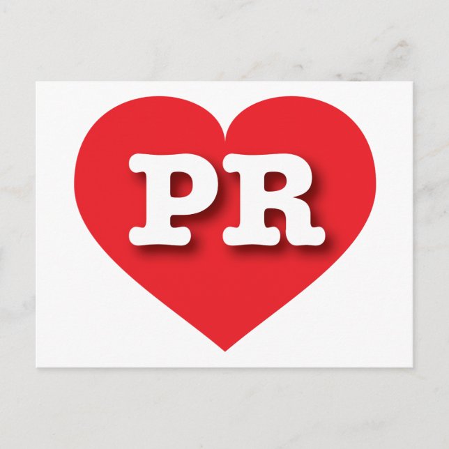 Postal Corazón rojo de Puerto Rico - Amo las relaciones p (Anverso)