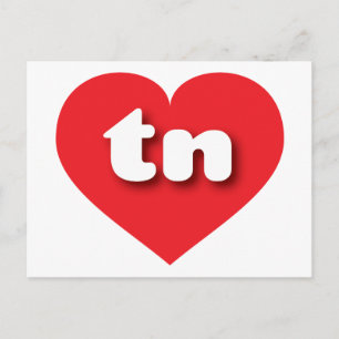 Postal Corazón rojo de Tennessee - Amo a Tn