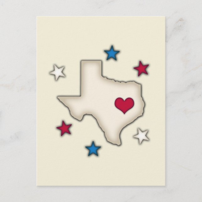 Postal Corazón Rojo de Texas (Anverso)