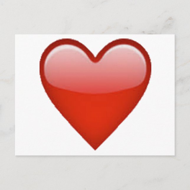 Postal Corazón Rojo - Emoji (Anverso)