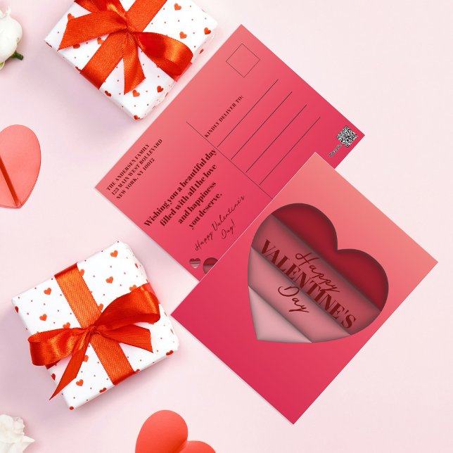 Postal Corazón Rojo Feliz Día de San Valentín (Subido por el creador)