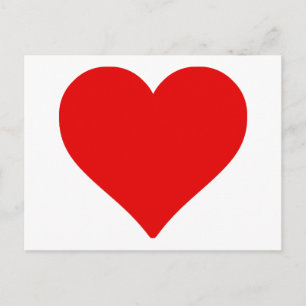Postal Corazón Rojo Forma Amor Clásico Minimalismo