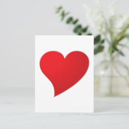 Postal Corazón rojo grande minimalista moderno elegante