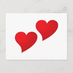 Postal Corazón rojo lindo pareja minimalista romántico