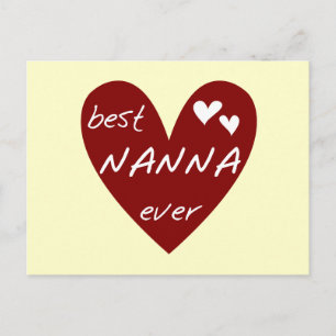 Postal Corazón Rojo Mejor Nanna Camisetas y Regalos