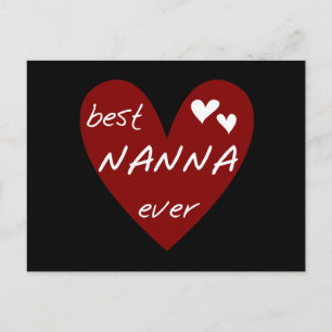 Postal Corazón Rojo Mejor Nanna Camisetas y Regalos