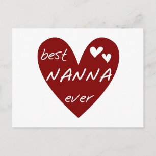 Postal Corazón Rojo Mejor Nanna Camisetas y Regalos