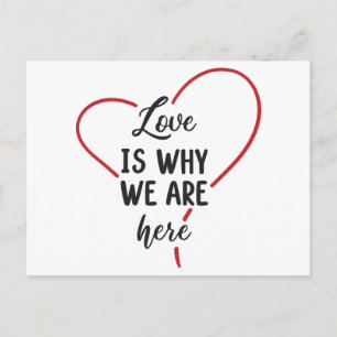 Postal Corazón Rojo Negro Blanco Boda Ducha Nupcial