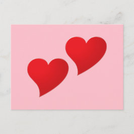 Postal Corazón rojo rosa lindo pareja romántico minimalis