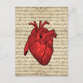 Postal Corazón rojo vintage