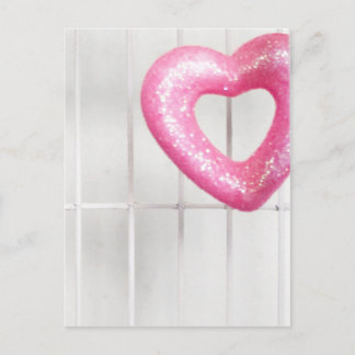 Postal Corazón rosa