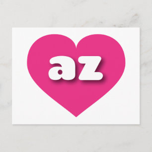 Postal Corazón rosa caliente de Arizona - Amo az