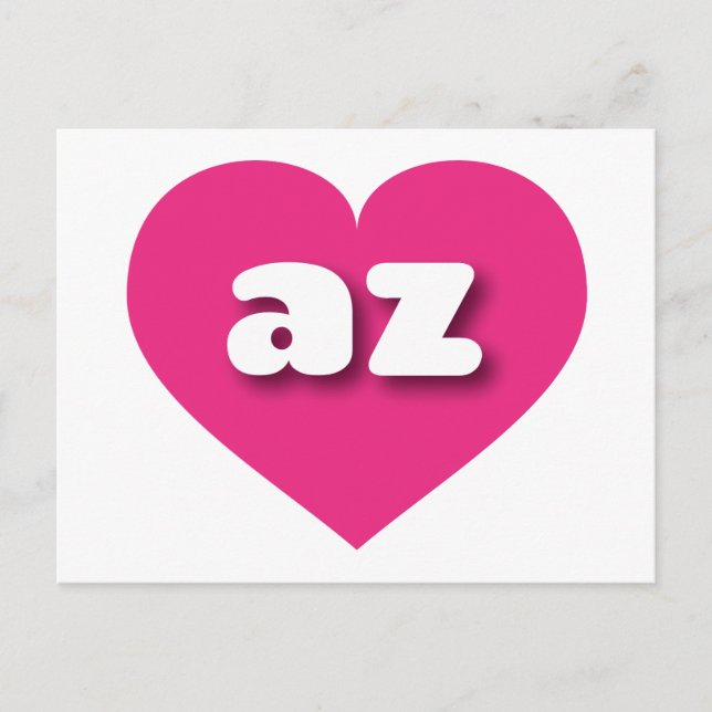 Postal Corazón rosa caliente de Arizona - Amo az (Anverso)
