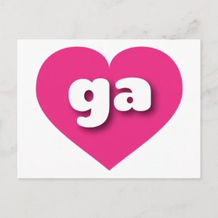 Postal Corazón rosa caliente de Georgia - Amo ga