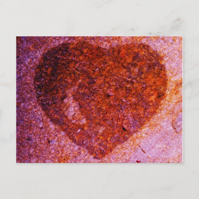 Postal corazón rosa coral (Anverso)