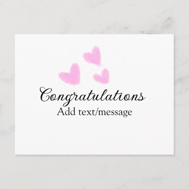 Postal Corazón rosa felicitaciones graduación acuarela a (Anverso)