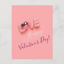 POSTAL CORAZÓN ROSA MODERNO DEL DÍA DE SAN VALENTÍN