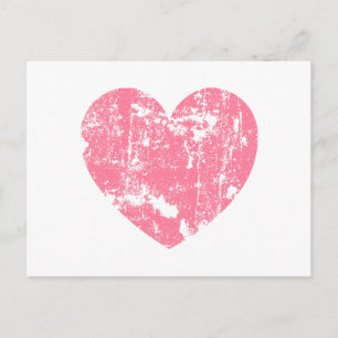 Postal Corazón rosa moderno y moderno V01