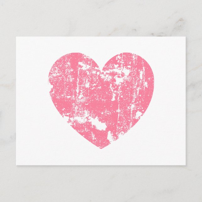 Postal Corazón rosa moderno y moderno V01 (Anverso)