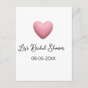 Postal Corazón rosa pastel retro fecha de despedida de so