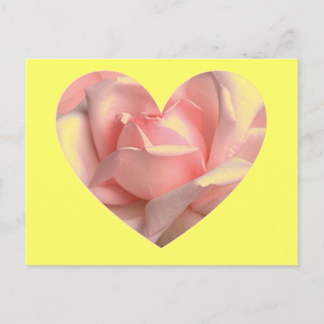 Postal Corazón rosa rosa (Anverso)