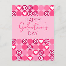 Corazón rosa y flor del día de Galentine feliz