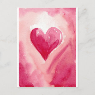 Postal Corazón rosado