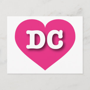 Postal Corazón rosado caliente DC - Amo DC
