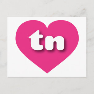 Postal Corazón rosado caliente de Tennessee - Me encanta 