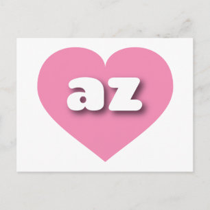 Postal Corazón rosado de Arizona - Amo az