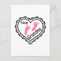 Corazón rosado de la nueva abuela