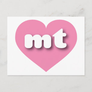 Postal Corazón rosado de Montana - Amo el